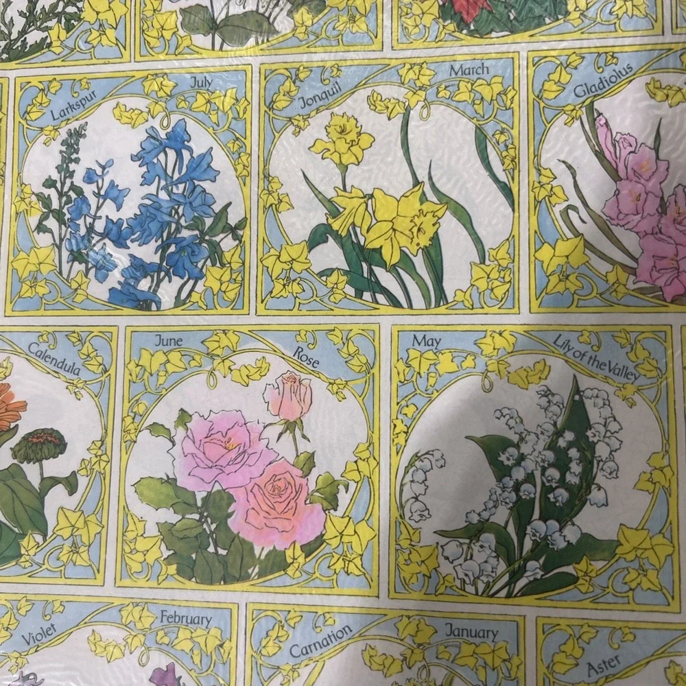 12 Packs of  Vintage Gift Wrapping Paper Forget Me Not Botanical Cottagecore